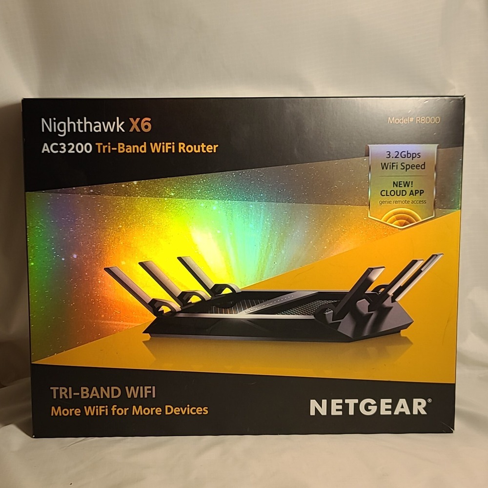 NETGEAR Nighthawk X6 AC3200 Tri-Band WiFi Router Model R8000 Pre-owned - Picture 8 of 16